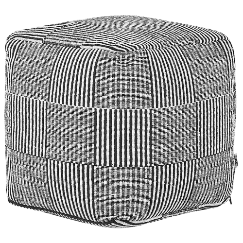 Beliani Pouffe PANDRAN Cotton Black/ White