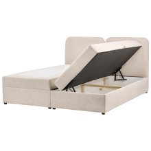 Divan Bed with Storage CHANCELLOR Fabric Light Beige 180 x 200 cm (EU Super King)