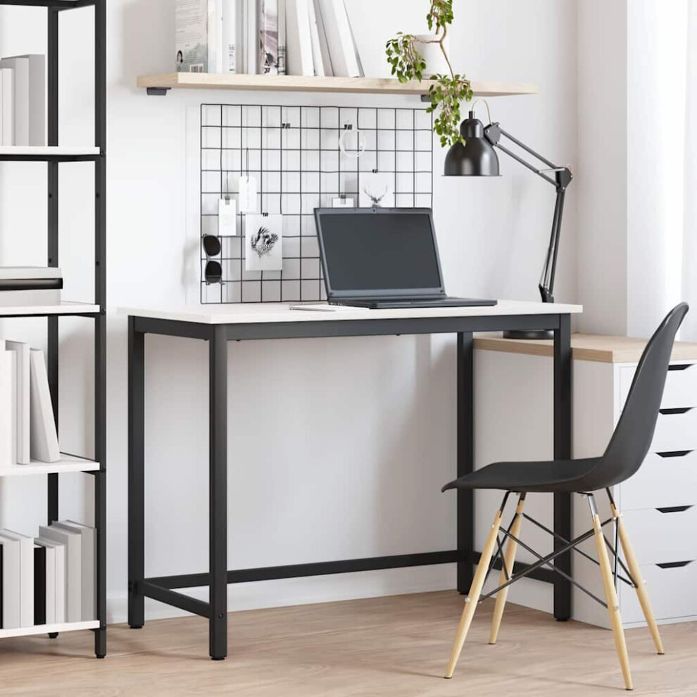 Vidaxl Table 100 X 50 X 77 Cm Engineered Wood And Steel White