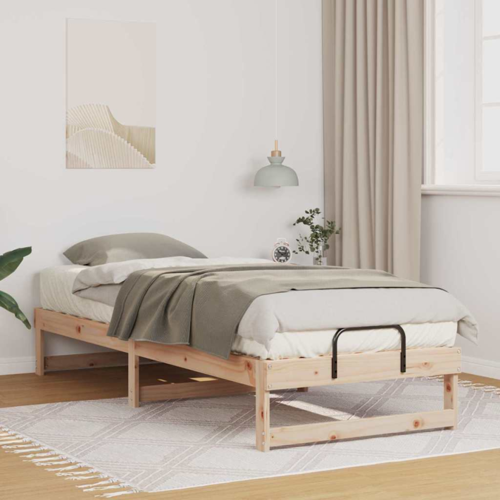 Vidaxl Bed Frame 90 X 210 Cm Solid Pine Wood Brown