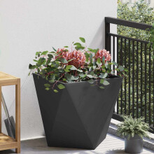 vidaXL Planter Black 50 x 50 x 50 cm Steel