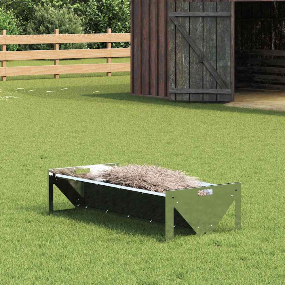 Vidaxl Livestock Feeding Trough 108 X 50 X 28 Cm Silver