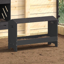 vidaXL Chicken Feeding Trough Black 81 x 32 x 53.5 cm