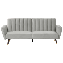 Sofa Bed 3 Seater VIMMERBY Velvet Light Grey