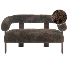 Sofa 2 Seater ILBRO Faux Fur Dark Brown