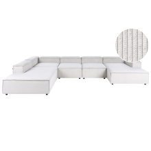 Modular Corner Sofa 5 Seater ARDAL Corduroy Off-White Right Hand