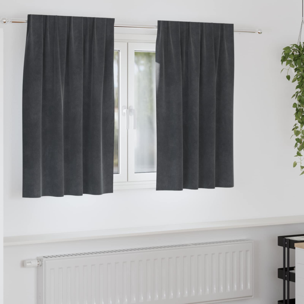 Vidaxl Blackout Curtains 2 Pcs Light Grey 140 X 140 Cm Velvet