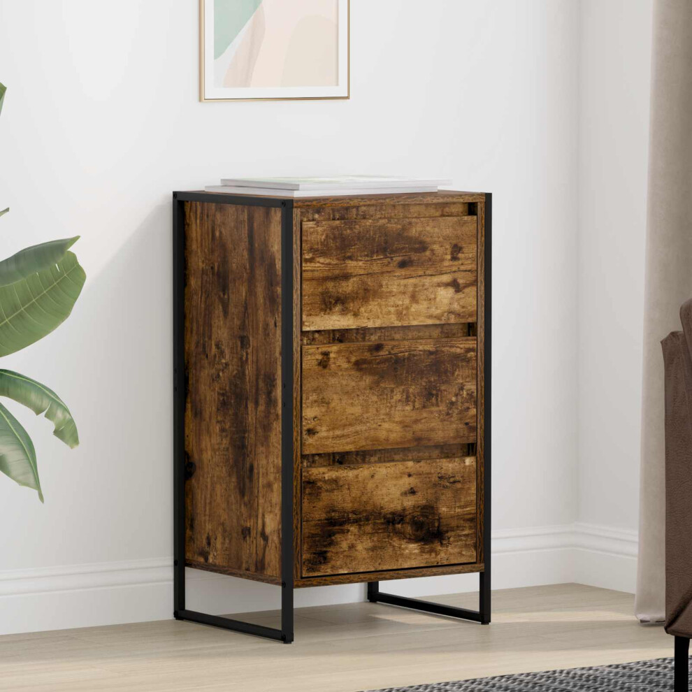 Vidaxl Sideboard Smoke Oak 42 X 36 X 75.5 Cm Engineered Wood