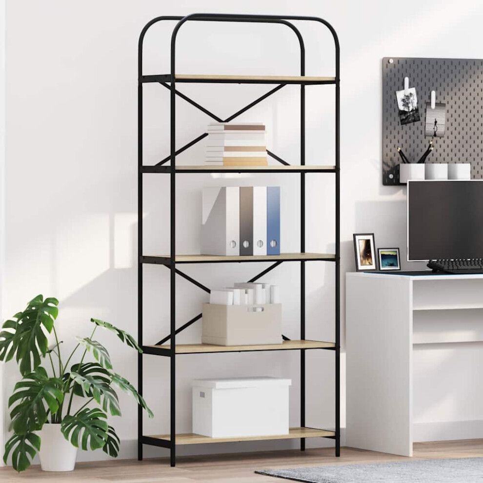 Vidaxl Bookshelf Sonoma Oak 80 X 30 X 183 Cm Engineered Wood