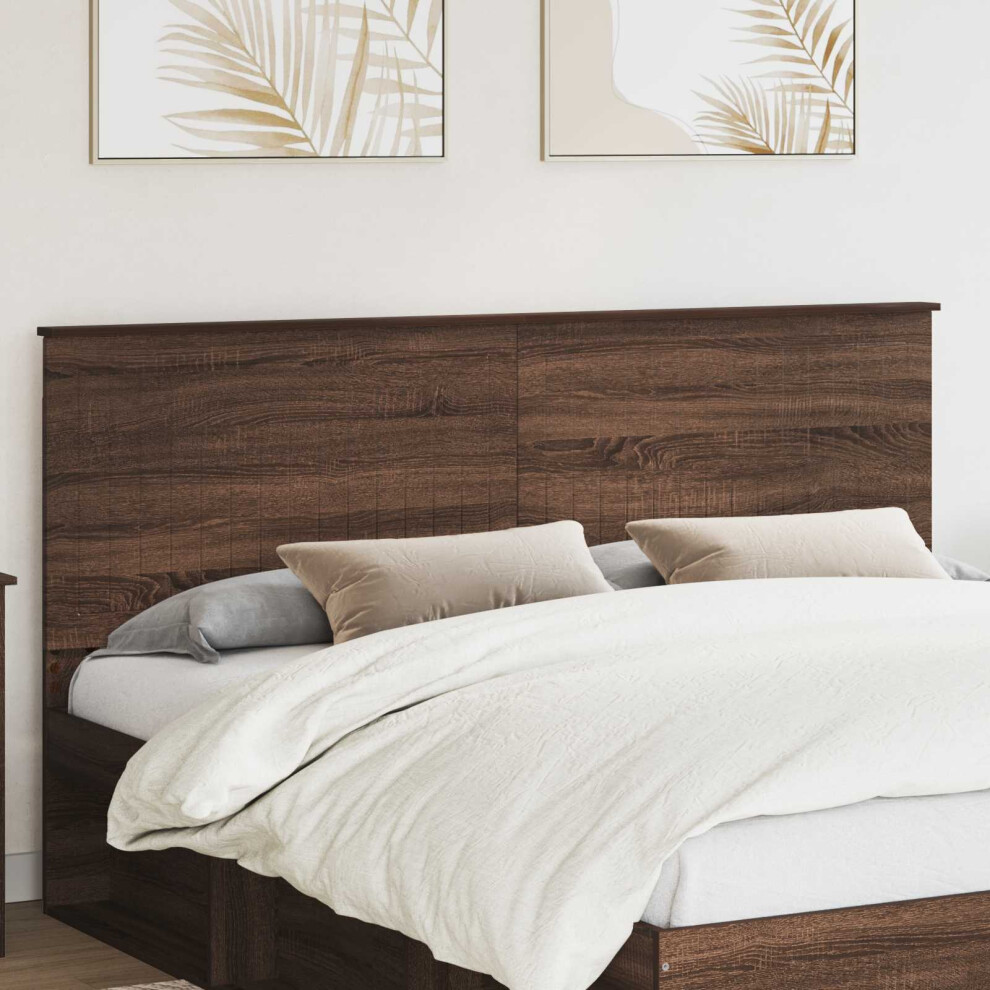 Vidaxl Headboard With Headboard Oak 180 Cm Engineered Wood Brown
