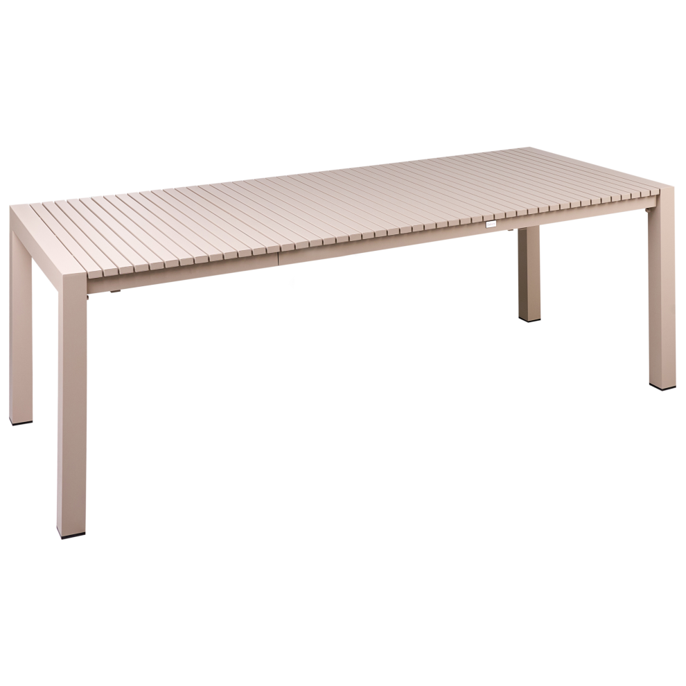 Beliani Extending Garden Dining Table Ardesio 160/220 Cm 90 Cm Metal Sand Beige