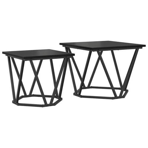 VidaXL vidaXL Side Table Set 2 pcs Black oak 50 x 50 x 40 cm 1
