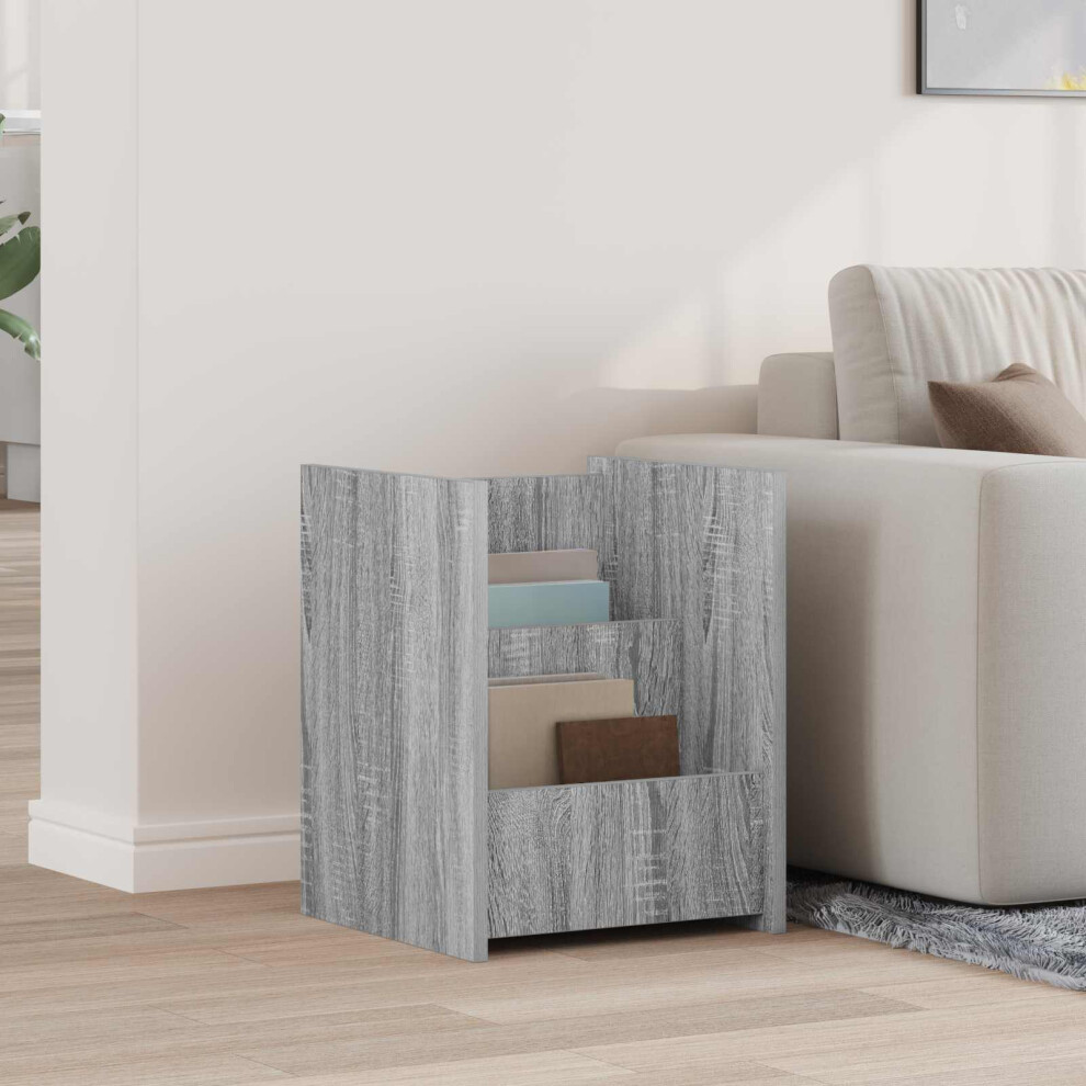 Vidaxl Magazine Rack Grey Sonoma 35 X 35 X 45 Cm Engineered Wood