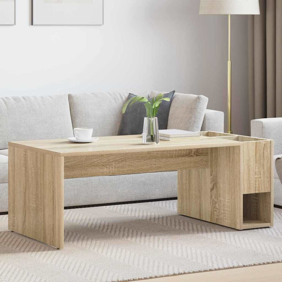 Vidaxl Coffee Table Sonoma Oak 101.5 X 50 X 37 Cm Engineered Wood Brown