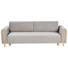 Sofa Bed 3 Seater KVAM Fabric Grey with Storage