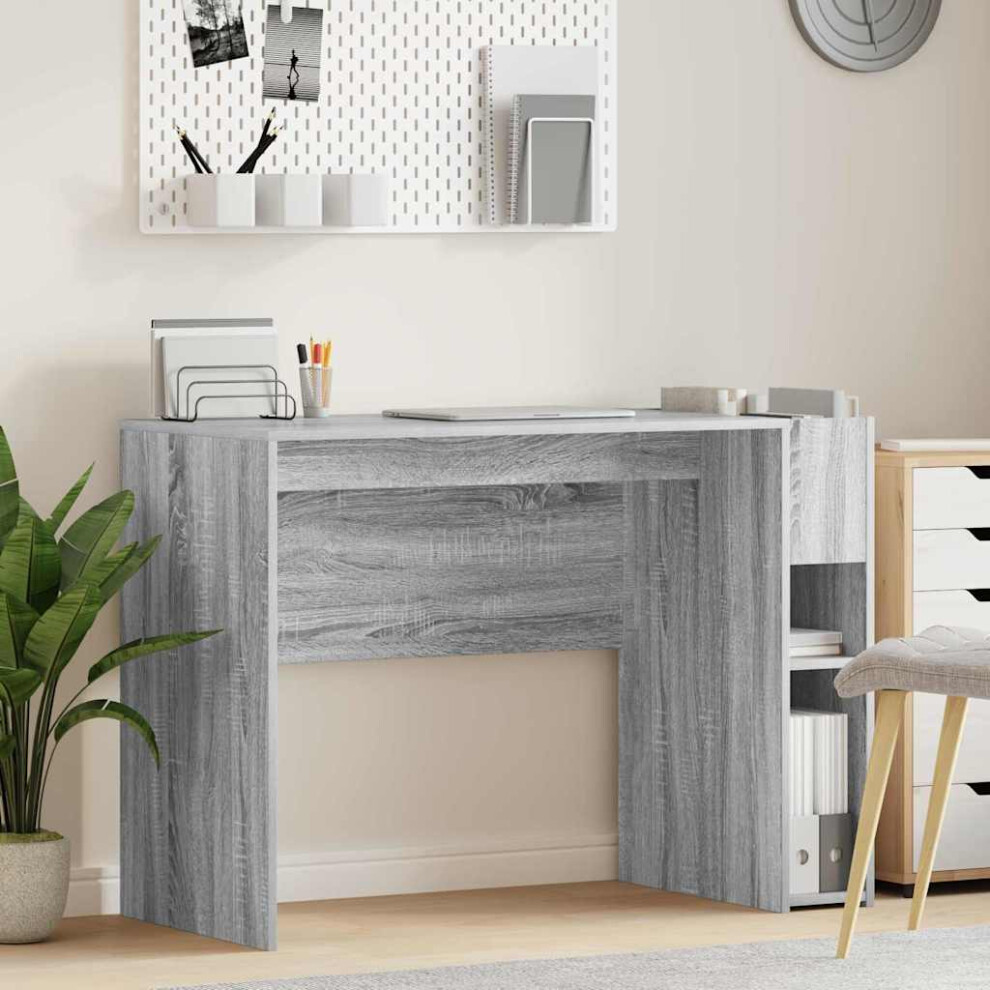 Vidaxl Desk Grey Sonoma 109 X 50 X 78 Cm Engineered Wood