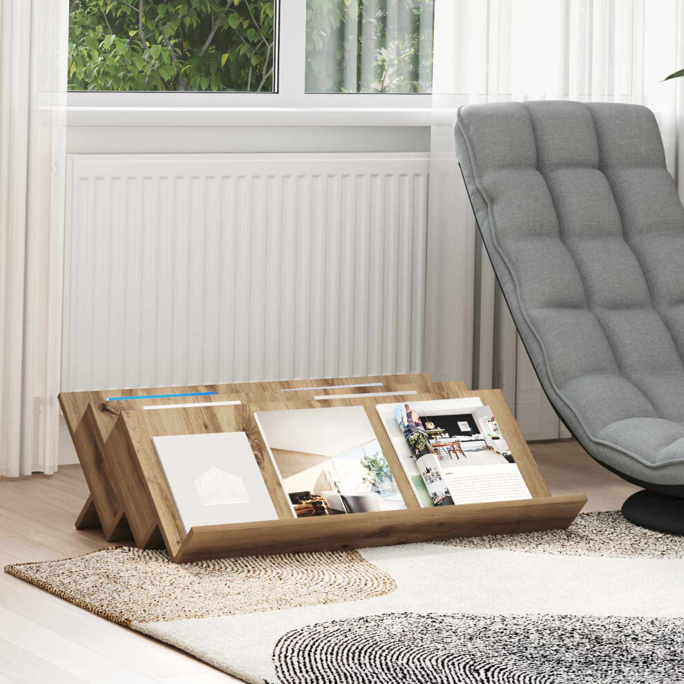 Vidaxl Magazine Rack Artisan Oak 90 X 53 X 28.5 Cm Engineered Wood