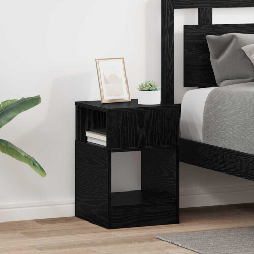 VidaXL vidaXL End Table 2 pcs Black Oak 30.5 x 30 x 45 cm Engineered Wood