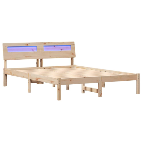VidaXL vidaXL Bed Frame with Headboard Brown 120 x 190 cm Solid Pine Wood 1