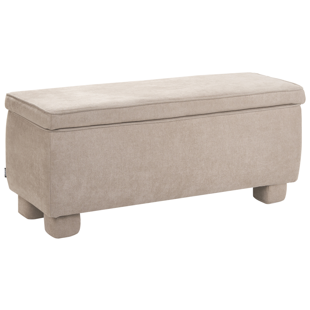 Beliani Upholstered Storage Bench Ithaca Fabric Beige