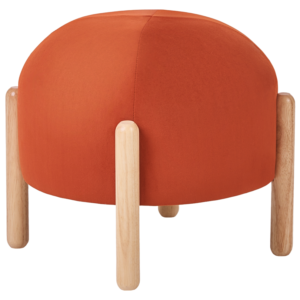Beliani Footstool Helen Velvet Orange