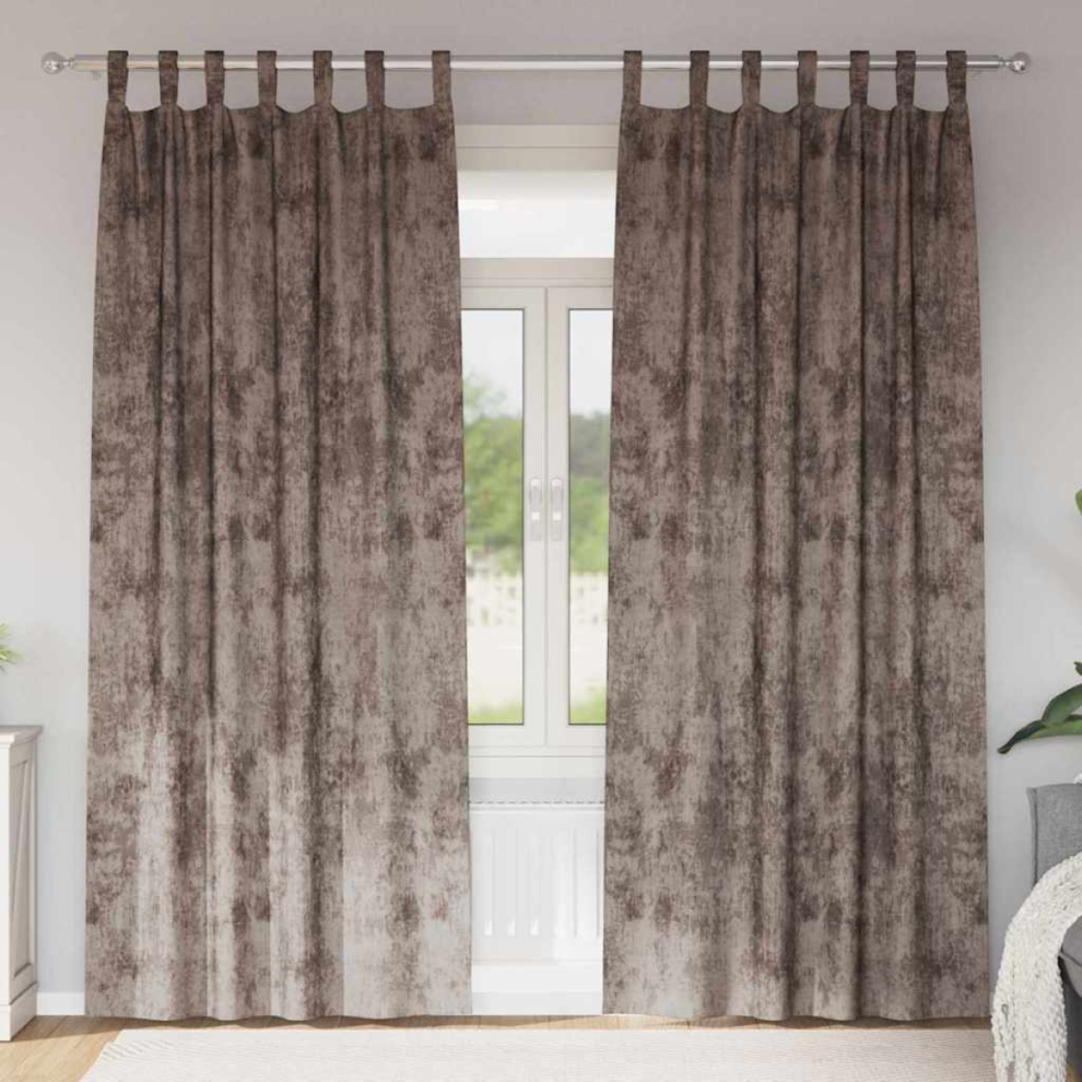 Vidaxl Velvet Curtains 2 Pcs Cappuccino 245 X 140 Cm Velvet