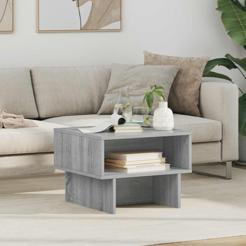 Vidaxl Coffee Table Grey Sonoma 48 X 46 X 35 Cm Engineered Wood Brown,Grey