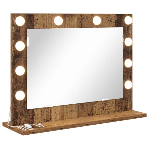 VidaXL vidaXL Vanity Mirror Rectangular with Mirror Old Wood 60 x 45 x 18 cm 1