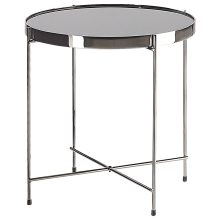Side Table LUCEA Tempered Glass Silver