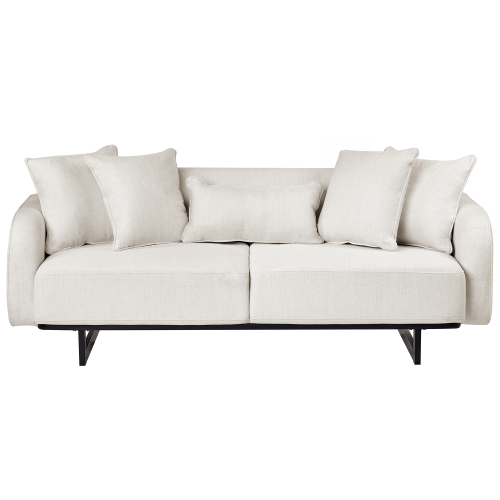 Beliani Sofa 3 Seater SVANEK Fabric Off-White