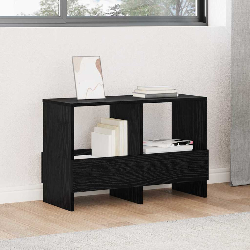 Vidaxl Magazine Rack Oak 68.5 X 30 X 45 Cm Black