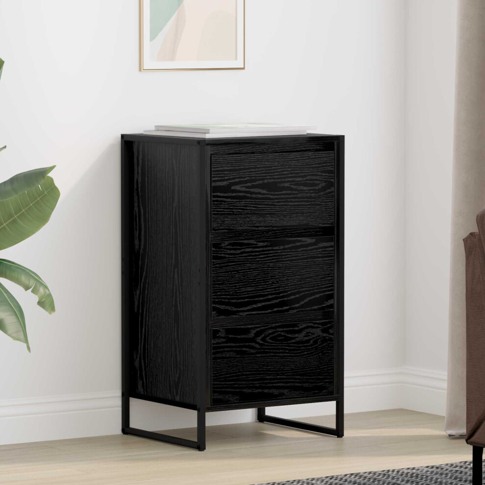 Vidaxl Sideboard Oak 42 X 36 X 75.5 Cm Engineered Wood Black