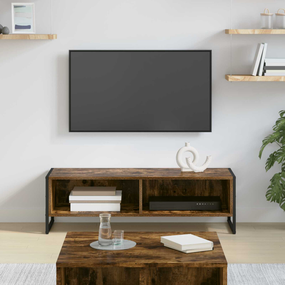 Vidaxl Tv Cabinet Smoke Oak 100 X 36.5 X 30.5 Cm Engineered Wood