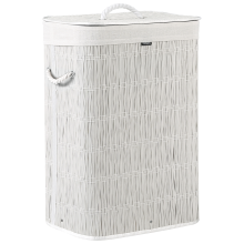 Laundry Basket with Lid TRANCURA Fabric White 72 L