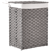Laundry Basket with Lid MUCUBAJI Fabric Grey 83 L