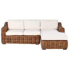 Garden Corner Sofa 3 Seater BRIATICO Left Hand Rattan Natural