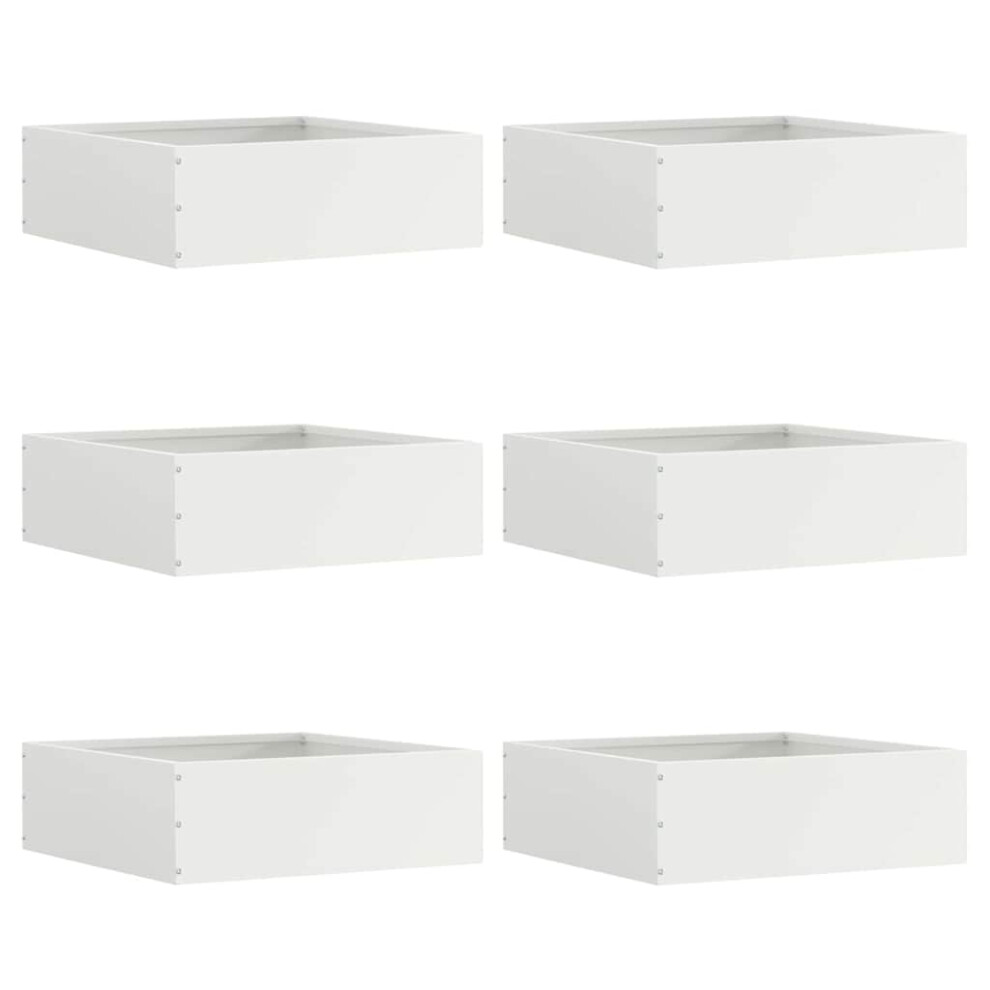 Vidaxl Lawn Edging 6 Pcs White 40 X 40 X 13 Cm Steel