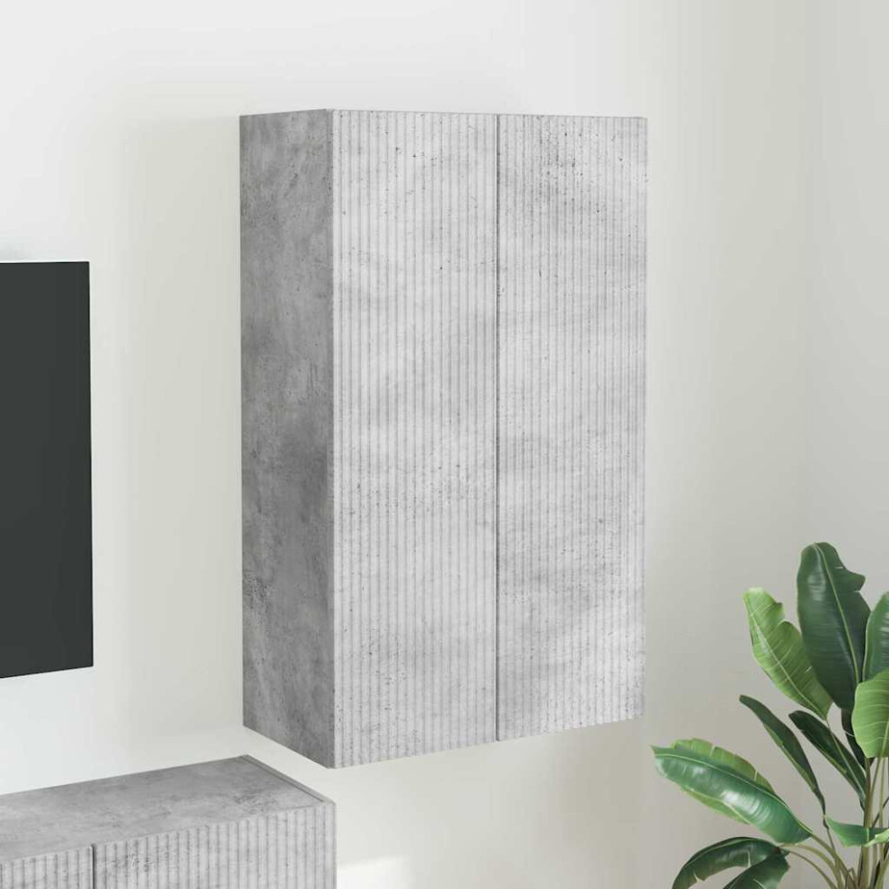 Vidaxl Tv Wall Cabinet Wall-Mounted Concrete Grey 59.5 X 31 X 100 Cm