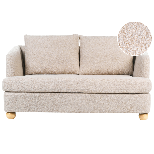 Beliani Sofa 2 Seater RATTVIK Boucle Beige