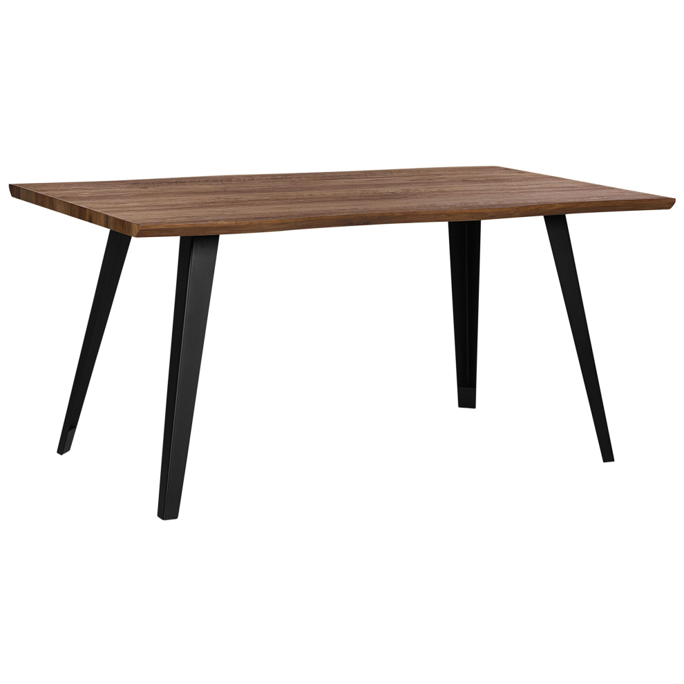 Beliani Dining Table Witney Dark 160 Cm 90 Cm Brown
