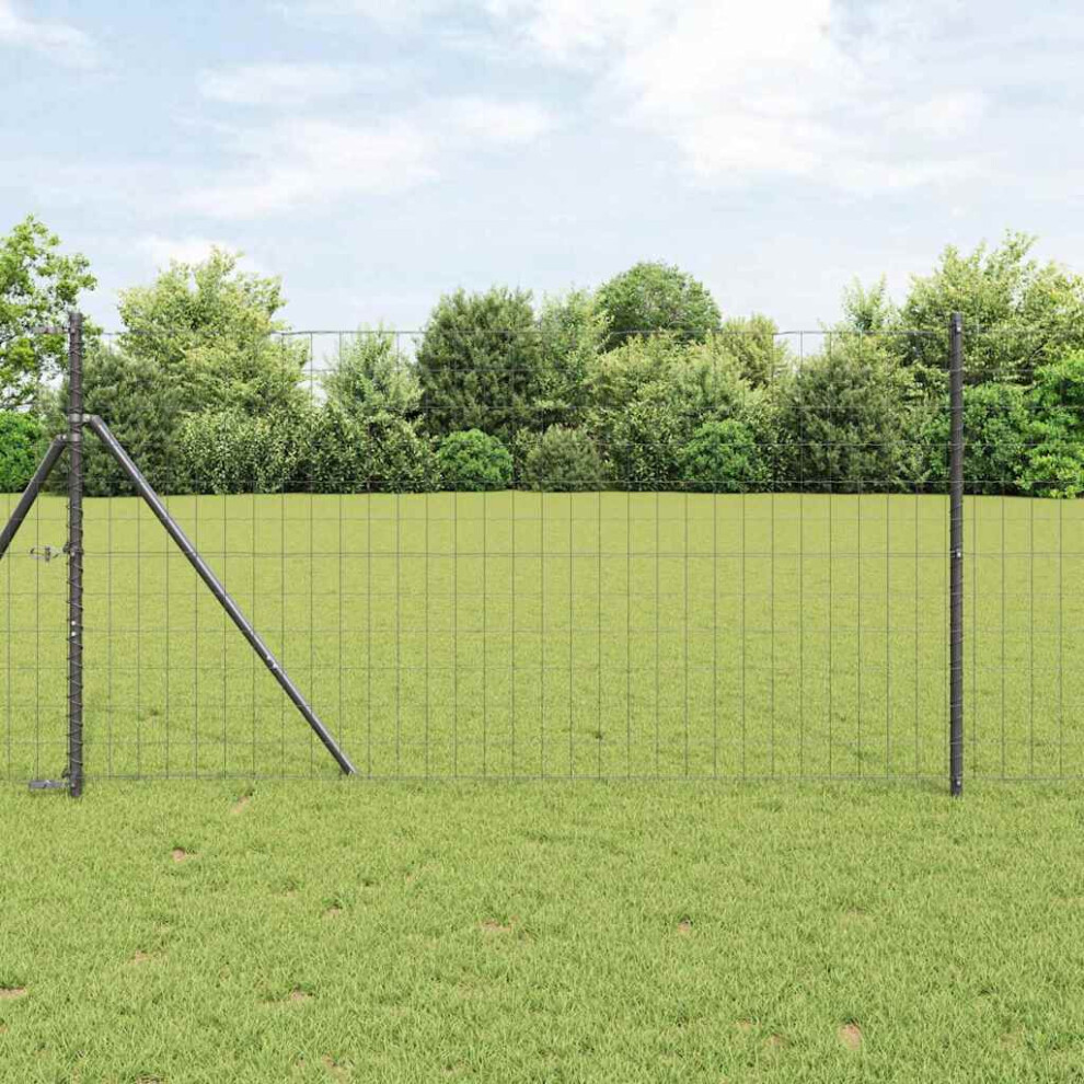 Vidaxl Euro Fence Grey 1.4 X 10 M Pvc-Coated Iron