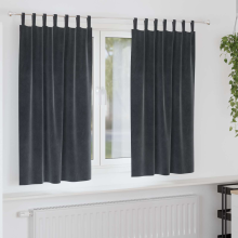 vidaXL Verdunkelungsvorhänge 2 stk. Dunkelgrau 140 x 175 cm Samt