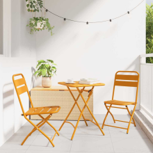 vidaXL Garden Folding Chair Folding 2 pcs Mustard 42 x 52 x82cm