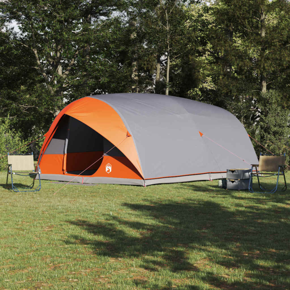 Vidaxl Tunnel Tent And 500 X 348 X 200 Cm Taffeta Grey/Orange