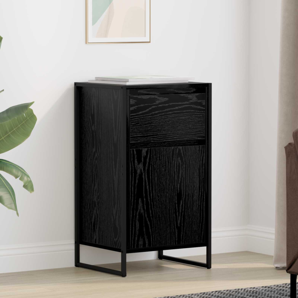 Vidaxl Sideboard Oak 43 X 36 X 75.5 Cm Engineered Wood Black