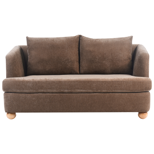 Beliani Sofa 2 Seater RATTVIK Chenille Brown
