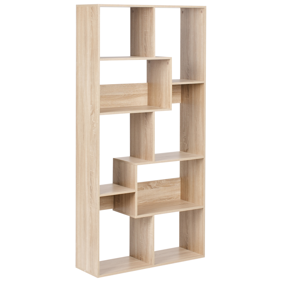Beliani 6 Tier Bookcase Chateh 180 Cm Light Brown