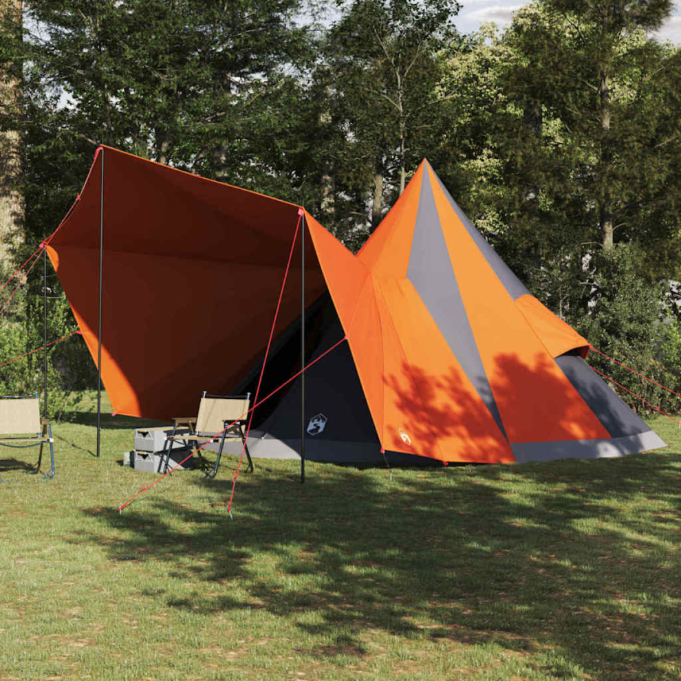 Vidaxl Tipi Tent With Roof And 510 X 690 X 330 Cm Taffeta Grey/Orange