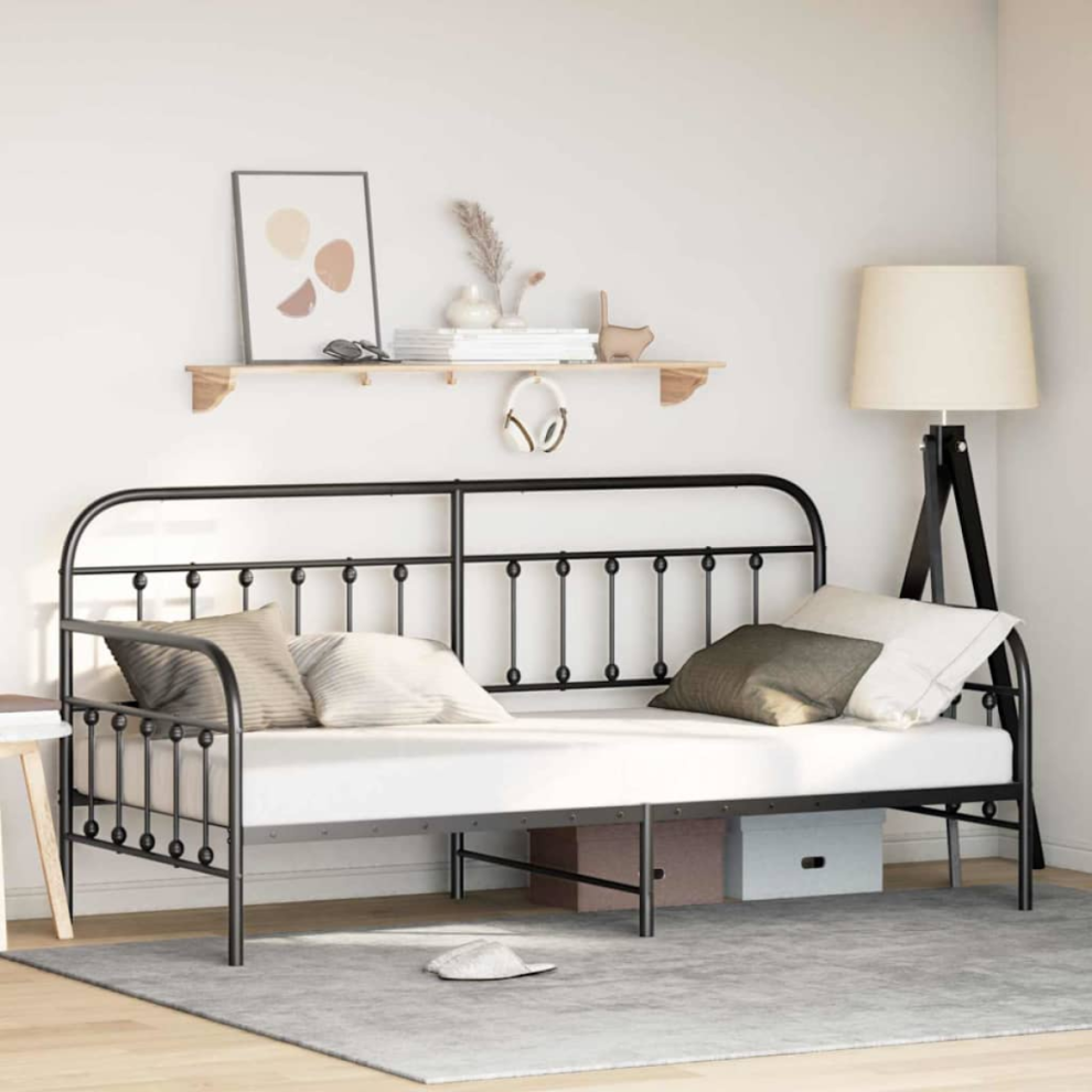 Vidaxl Daybed Frame Black 90 X 200 Cm Powder-Coated Steel