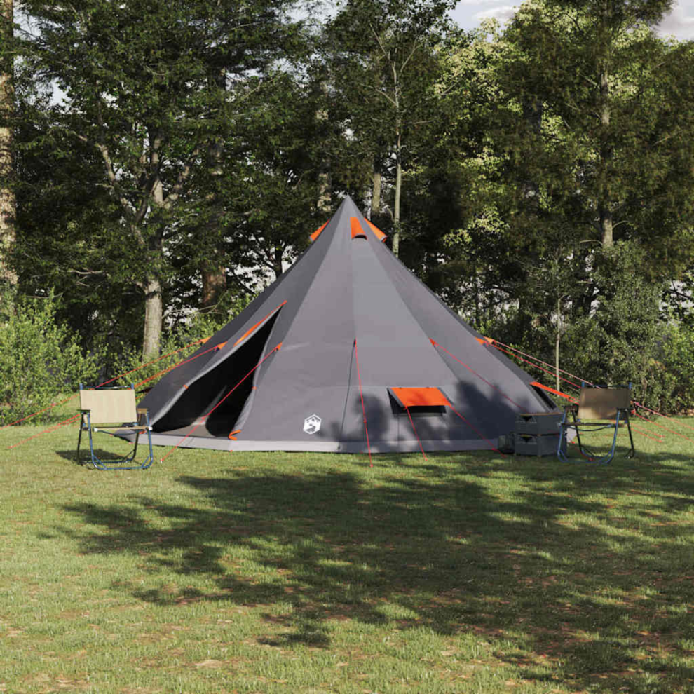 Vidaxl Tipi Tent With Roof And 560 X 560 X 300 Cm Taffeta Grey/Orange